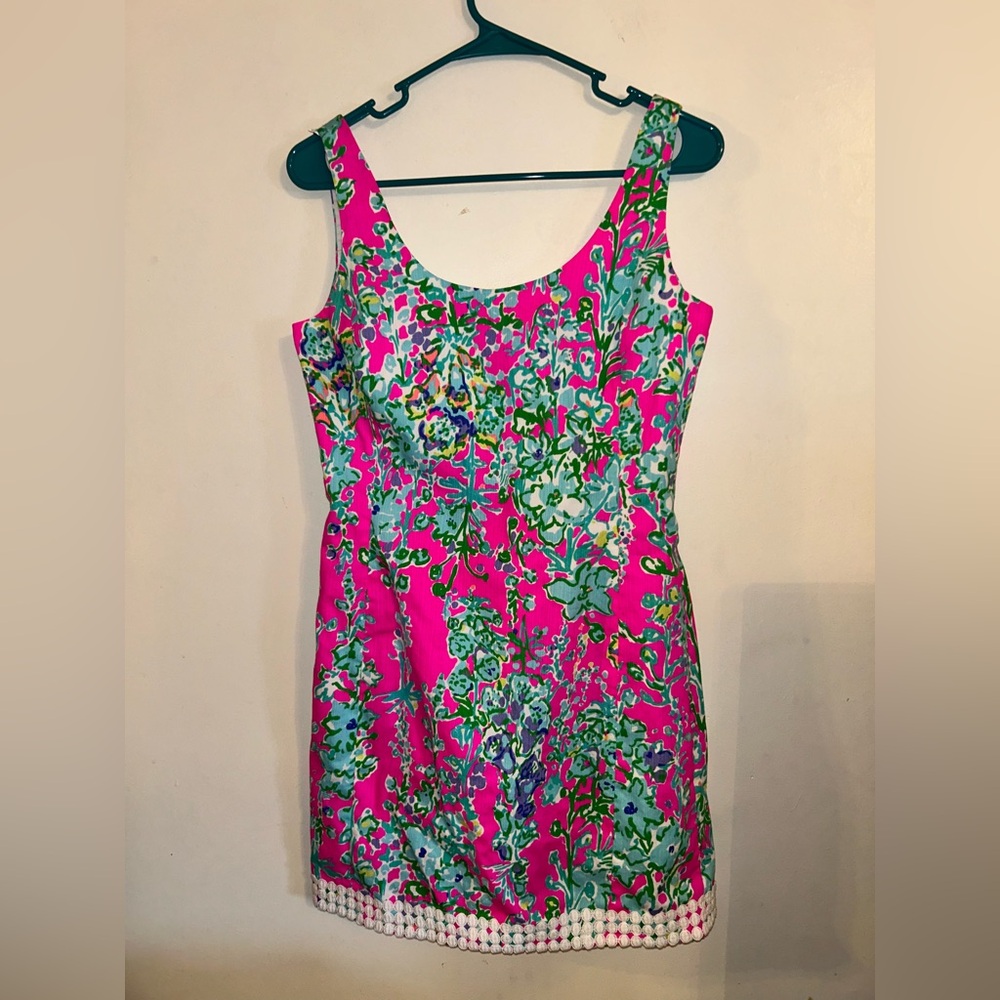 Lilly Pulitzer Southern Charm Eaton Shift Mini Dress Pop Pink Floral Preppy 2